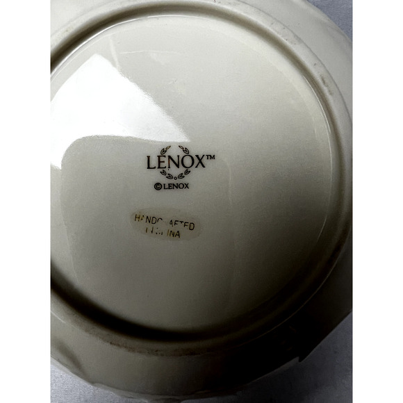 LENOX Bowl Rose‎ Blossom Pattern 24 KT Gold Trim Scallop Edge 6" Wide 2" Tall - Picture 3 of 9